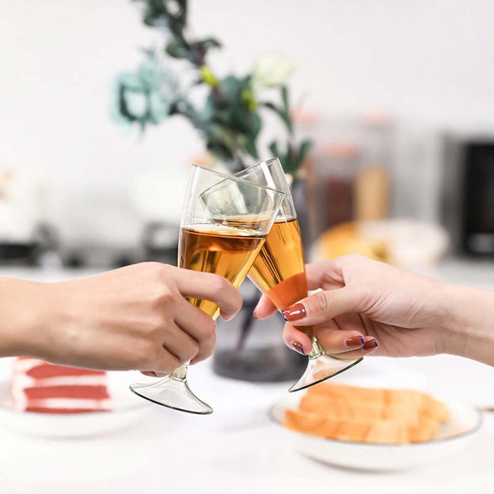 Reusable Plastic Champagne Flutes with Storage Bottle Portable Wine Glasses for Outdoor Camping And Gather