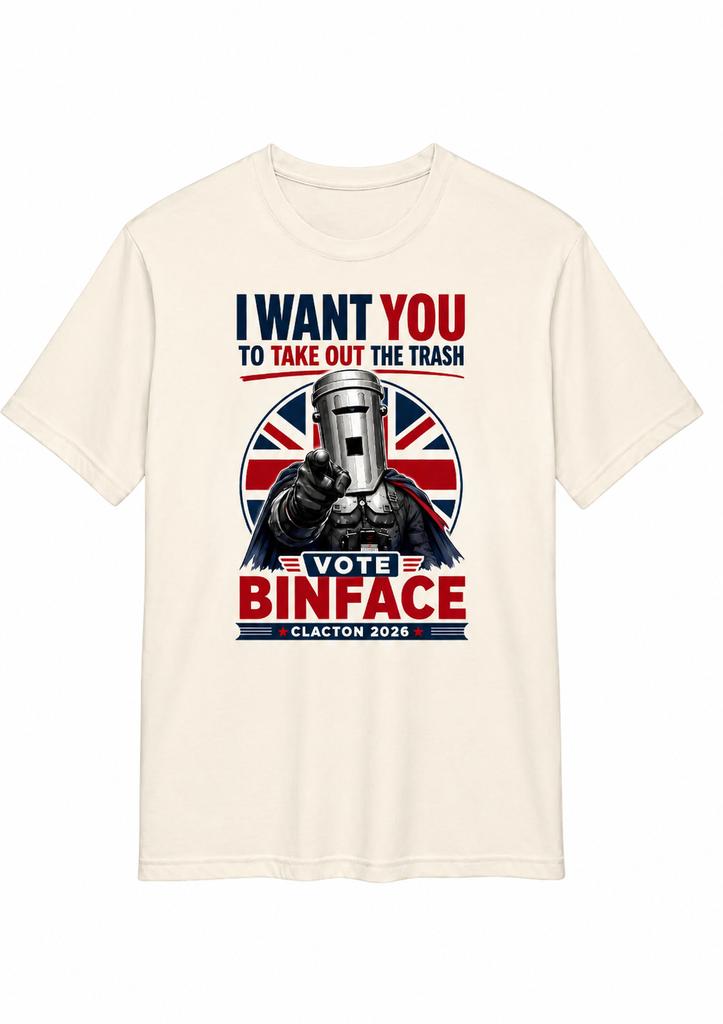 Vote Binface Clacton ByElection Tee Anti Farage Funny Binface Unisexs T Shirt Vote Binface Political Satire British Humour Gift