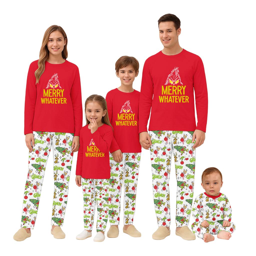 Принт Милый Семейный Комплект Пижамы, Домашняя Одежда, Семейный Комплект Топ с Длинным Рукавом и Брюки