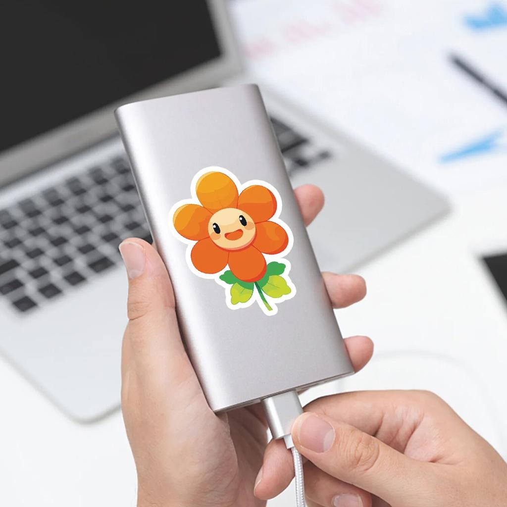 10/50pcs Kawaii Flower Stickers Cute Sunflower Rewards Graffiti Stickers for DIY Luggage Laptop  Bicycle Sticker