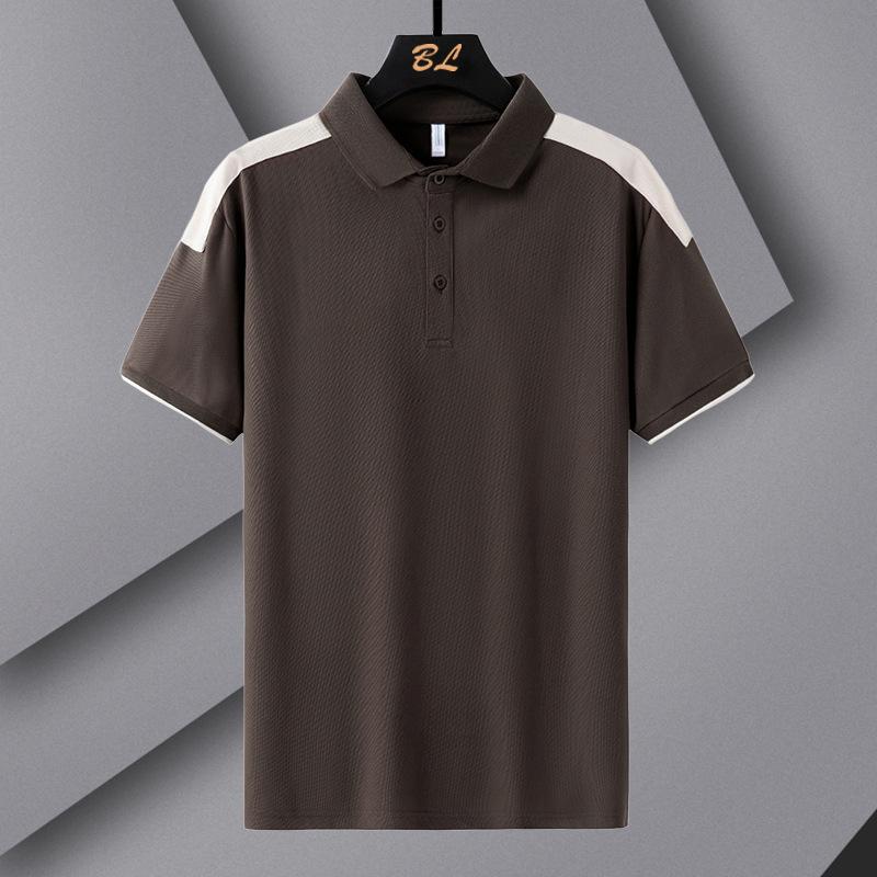 Polo Shirt T-shirt Men's Short-sleeved Casual Top Patchwork Contrasting Color Short-sleeved Polo Shirt