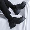 Black Small Leather Shoes Men's Paris Big Head Platform Trendy Shoes Spring British Versatile Derby Shoes 30622-R