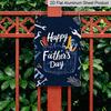 2D Flat, 1pc Denim Pocket Tools Father's Day Metal Wall Art Sign "Happy Father's Day" - 8*12 Inch Aluminium Rustic Garage Decor, Workshop Style Wall
