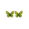 Green Gradual Change Crystal Butterfly No Ear Piercings Ear Clips Small Fragrant Wind Sweet Temperament Earrings Mosquito Coil Disc Butterfly Earrings