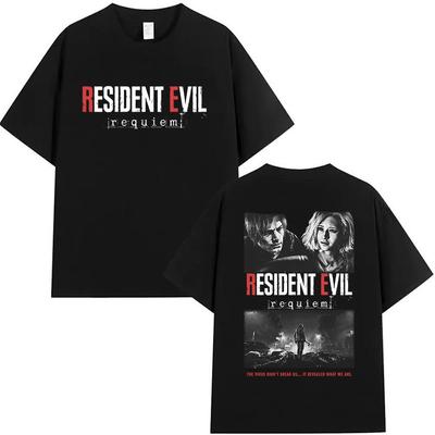 Hot Game Resident Evil Graphic T Shirt Men Women Gothic Clothing Short Sleeve Tshirt Y2k Vintage High Quality Summer Cotton Top