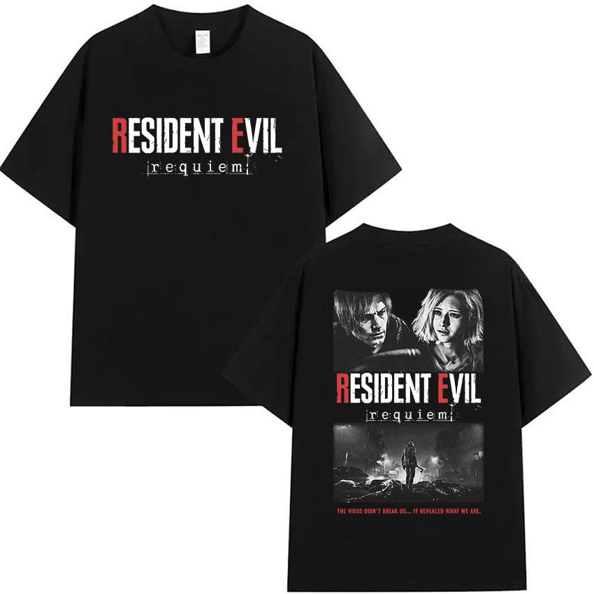 Hot Game Resident Evil Graphic T Shirt Men Women Gothic Clothing Short Sleeve Tshirt Y2k Vintage High Quality Summer Cotton Top