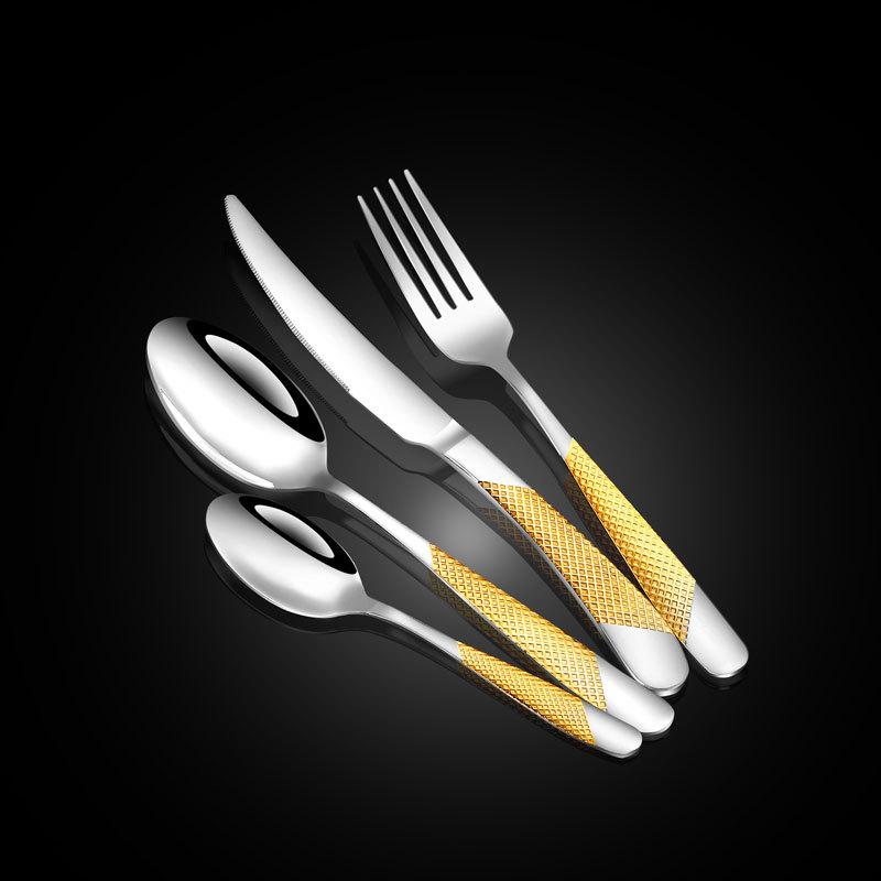 Star Diamond Series Stainless Steel Tableware Hotel Steak Knife Fruit Salad Fork Dessert Spoon