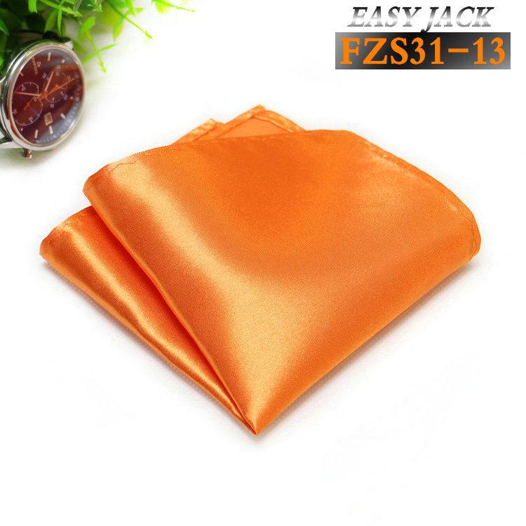 Solid Color Glossy Faux Silk Pocket Square with Printed Edging