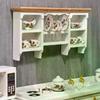 1/12 Dollhouse Wooden Storage Shelf Miniature Furniture Wall Hanging Cabinet for Doll House Dining Room Decoration 1Pcs