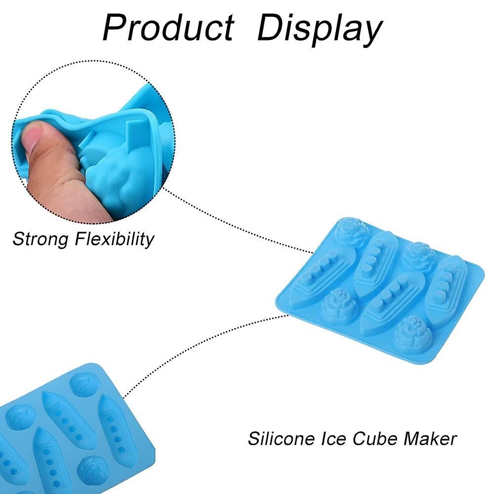 One blue Titanic ice tray mold for home bar party supplies