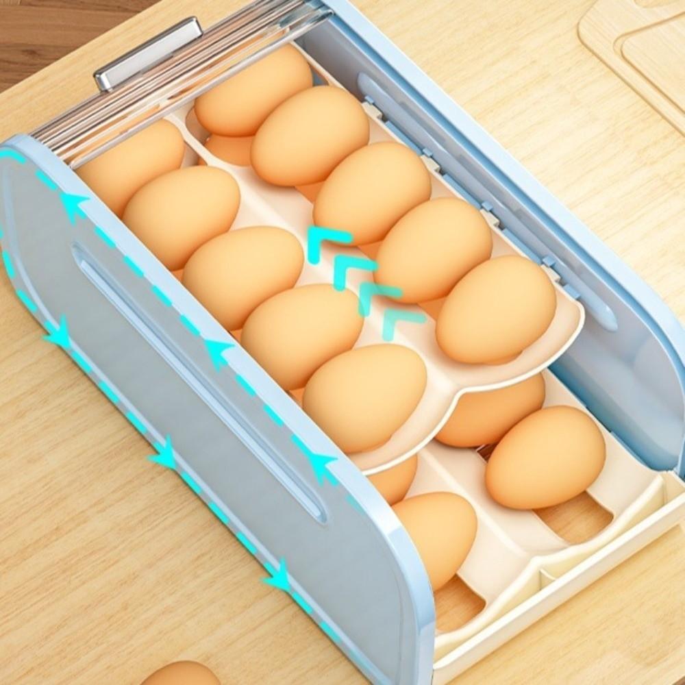 Double-layer Automatic Rolling Egg Holder Plastic Egg Dispenser Egg Storage Racks Refrigerator
