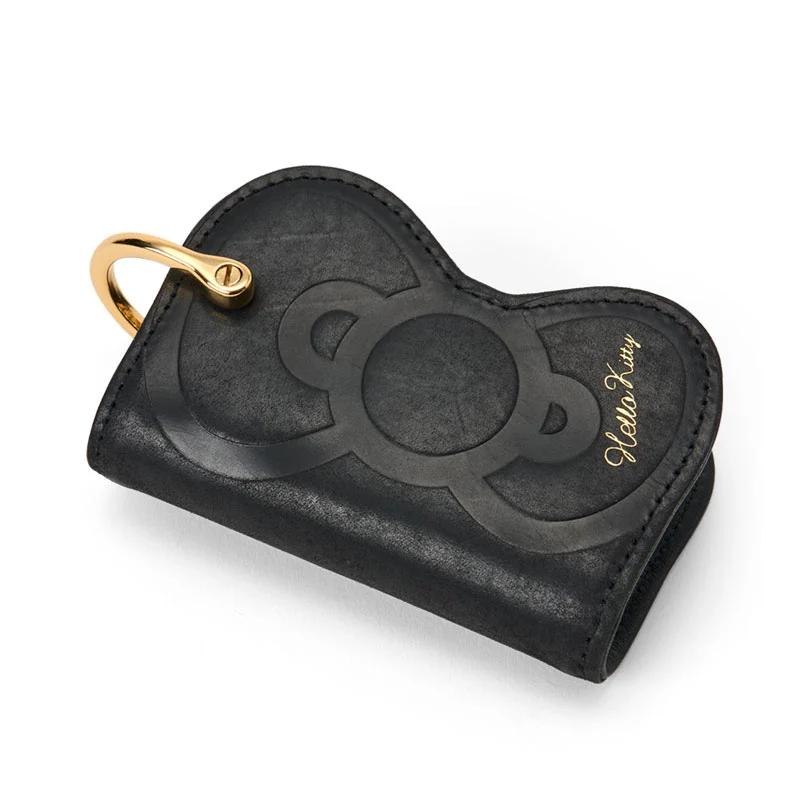 Sanrio Hello Kitty Genuine leather Key Case ( Ribbon ) Black Japan NEW