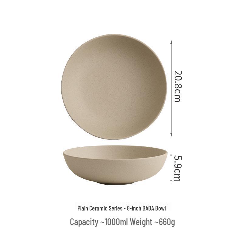 2025 Large Capacity Japanese Ceramic Noodle Soup Bowl – High-End Deep Plate for Pickled Fish