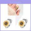 Anillo Ajustable de Girasol con Material de Cobre para Mujeres de Moda y Regalo