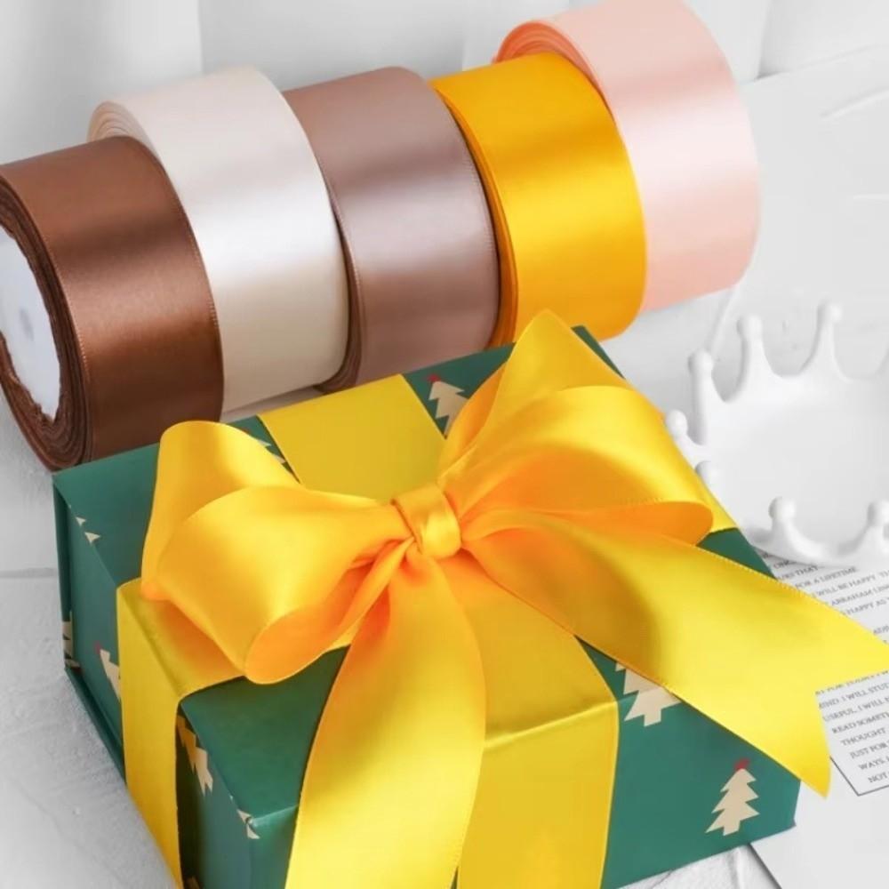 1Roll 1.5 Inch X 25 Yards Solid Satin Ribbons Handmade Bows DIY Gift Wrapping Bouquet Ribbons Cake Packaging Bridal Bouquets