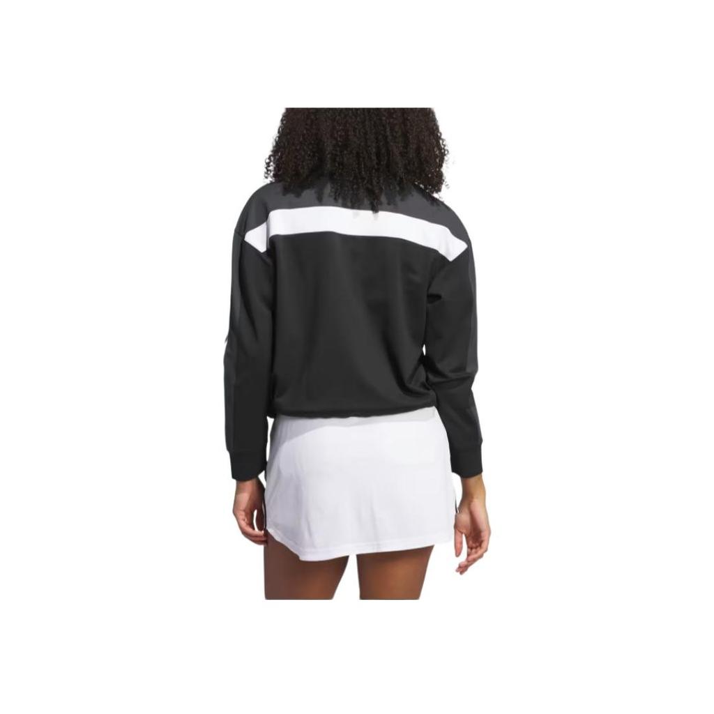Adidas Ultimate365 Twistknit Jacket Golf Comfortable Color Block Long Sleeve Retro Sports Stand Collar Jacket Women Jacket Black IM5584