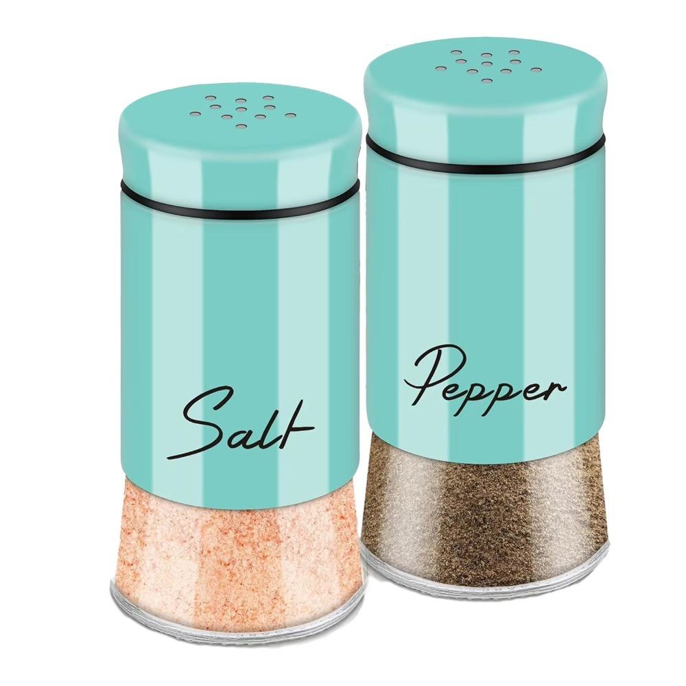 2PCS Moisture-proof Salt Pepper Bottle Stainless Steel Exterior Kitchen Seasoning Bottle BBQ синий