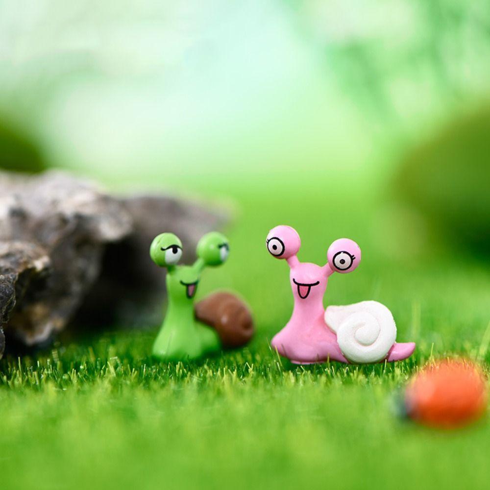 Miniaturas de Arte Figuras Modelo de Animal de Dibujos Animados Artesanía Escultura de Caracol Jardín