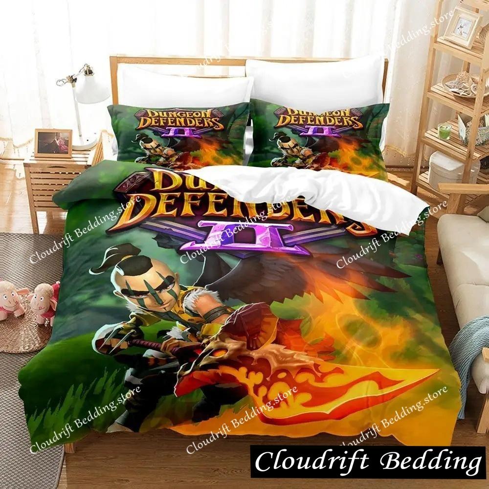 New 3d Printed Game Dungeon Defenders Bedding Set Cartoon Anime three-piece Set Adult Kid Bedroom Duvet Cover Sets Home Textiles