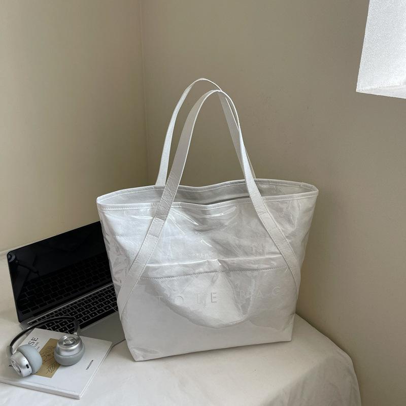 Niche design, casual, simple texture, fashionable large-capacity bag, 2025 summer new women's shoulder tote bag