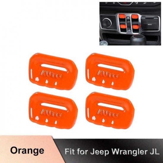 Orange Window Lift Switch Push Button Lift Cover For Jeep Wrangler JL JT 2018+