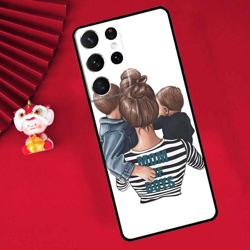 Baby Mom Daughter Girl Son Dad Case For Samsung Galaxy S24 S26 Ultra S21 S22 S20 S23 S25 Ultra Plus S10 S25 FE Cover Funda