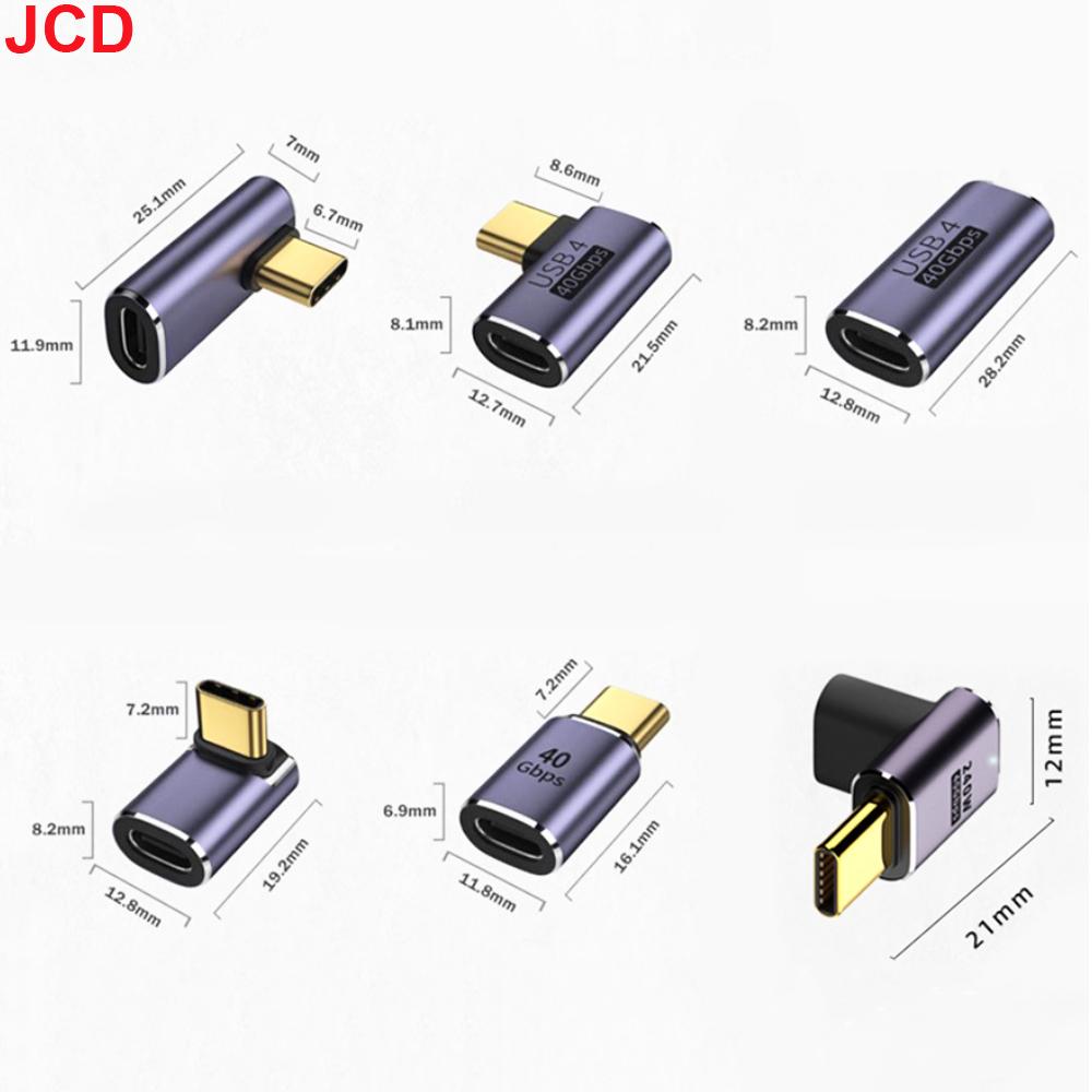 USB4.0 40Gbps OTG Type C 90 Degree Adapter 100W 5A USB C To Type C Fast Charging Converter USB C Data Adapter For Macbook 8K60HZ