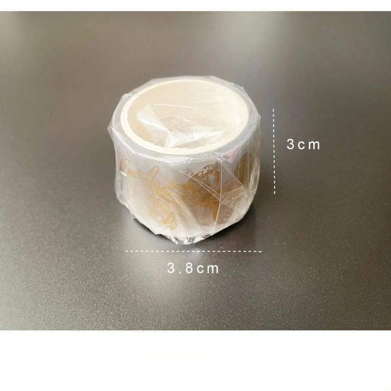 Butterfly Feather Leaves Decorative Adhesive Tape Golden Transparent  Washi Tape Scrapbooking Sticker Label Stationery Tape