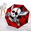 1 Stück One Piece Piratenflagge Totenkopf Automatisches Öffnen/Schließen Faltbarer Tragbarer Regenschirm mit 8-Rippen-Struktur für Damen/Herren, Ganzjahresgebrauch a0901101
