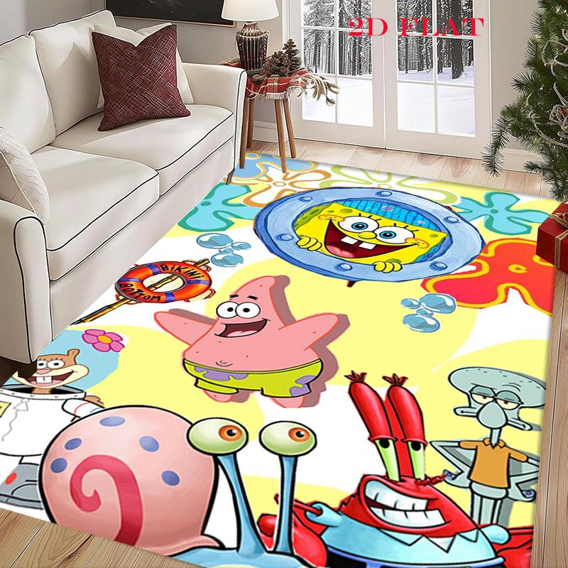 Spongebob Friends Adventure carpet Camping Trip Suitable For All Seasons Sheet Machine Washable Air Conditioning carpet
