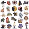 10/30/50pcs Watercolor Halloween Witch Stickers Decorative Luggage Skateboarding Waterproof Vintage Graffiti Sticker Packs