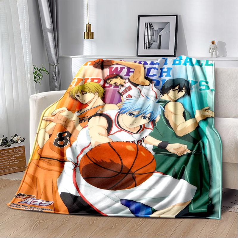 Anime Kuroko's Basketball Cartoon Blanket,Soft Throw Blanket for Home Bedroom Bed Sofa Picnic Travel Office Cover Blanket Kids
