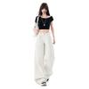 2026 Spring/Summer Women's Casual Washed Pleated Wide-Leg Low-Waist Slimming Jeans