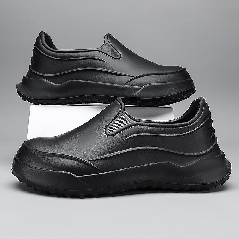 Men's Chef Slip-On Shoes: Waterproof, Oil-Proof, Anti-Slip, Lightweight, Wear-Resistant for Restaurant & Hotel Workers.