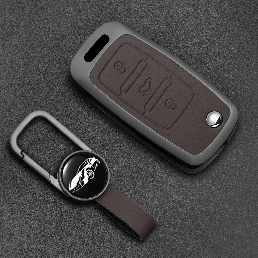 Styling Mouldings Car Key Case Cover Key Bag Fob For VW Volkswagen Polo Golf Passat Beetle Tiguan Seat Leon Altea Skoda Octavia