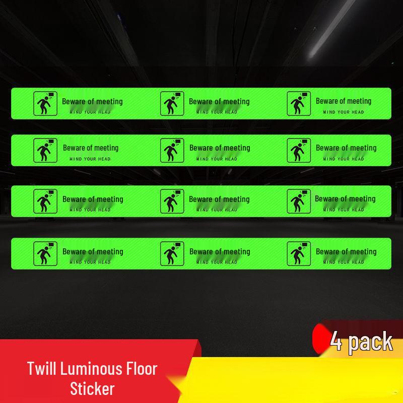Glow-in-the-Dark Anti-Slip Safety Warning Decal for Slippery Floors