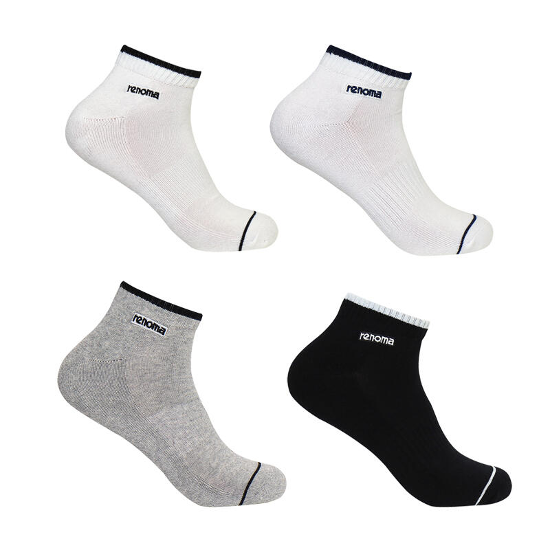 RENOMA Men's Sports Front Coringle Sneaker Socks (3 Pairs)