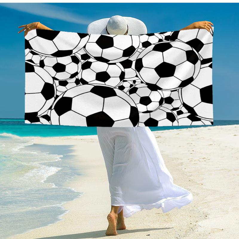 Ultra-Soft Beach Towel with Soccer Theme,Ideal for Pool - Camping, Diving - Perfect Travel Essential, Vibrant Beach Towel.