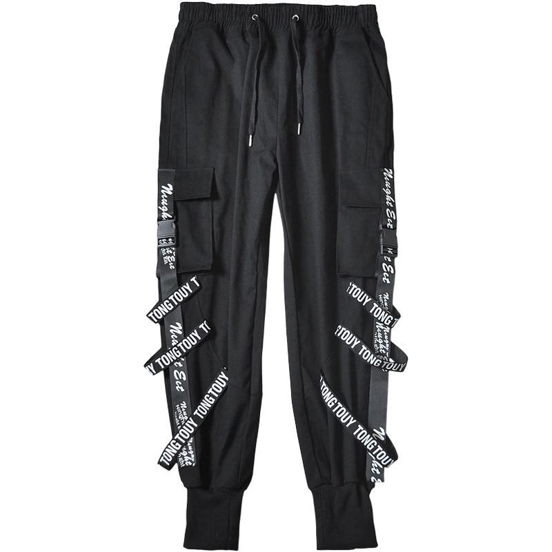 Schwarze Cargohose für Herren, Jogger, Cargohose für Herren, Joggen, japanische Streetwear, Hip Hop, Hippie, Techwear, Gothic-Band