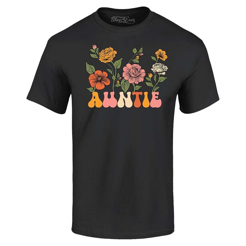 

Auntie Floral Flowers Retro Aesthetic T-shirt Aunt Shirt 4XL
