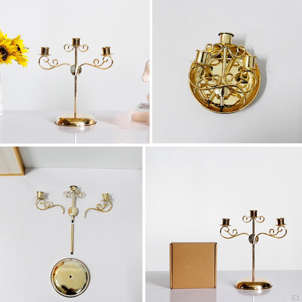 3 Arms Candle Holder Metal Pillar Candlesticks Wedding Event Candelabra