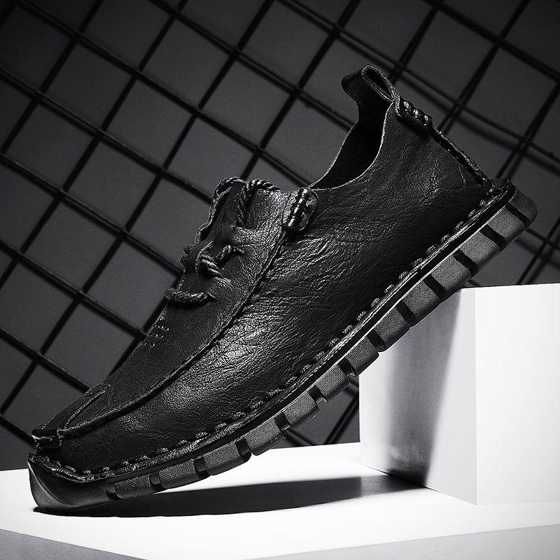 Men's Spring and Autumn Outdoor Casual Leather Flat Shoes