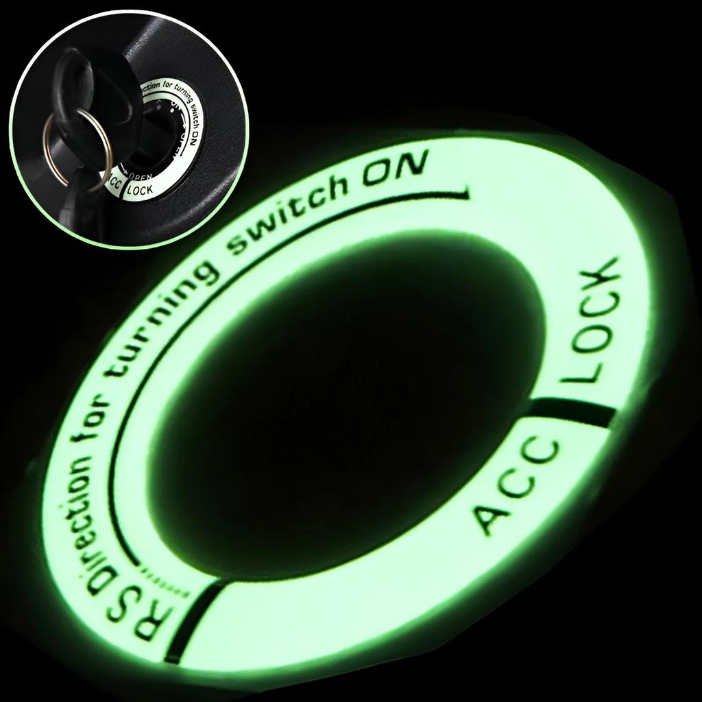 Car Ignition Switch Luminous Sticker Key Decal Sunscreen Car Ignition Key Ring Switch Glow Cover For Auto Motorcycle Accessories