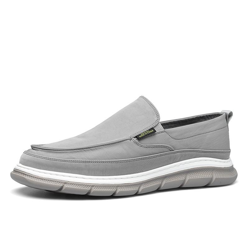 

2025 direct supply new summer breathable ice silk light leisure deodorant one-pedal canvas shoes driving loafers 44