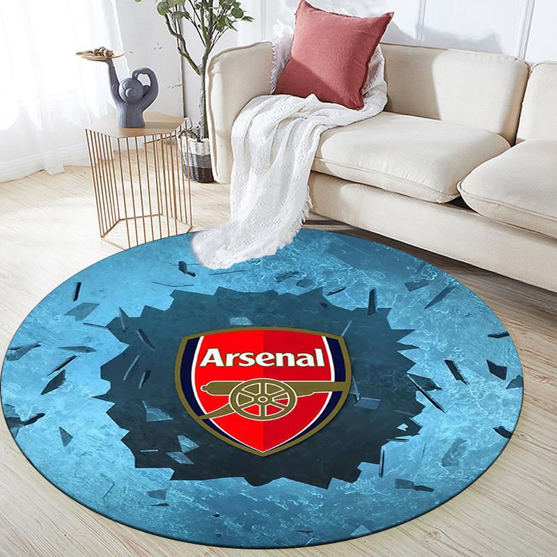 Arsenal Football Club3 Round Area Rug,Carpet Rug for Living Room Bedroom Sofa Playroom Decor,Non-slip Floor Mat