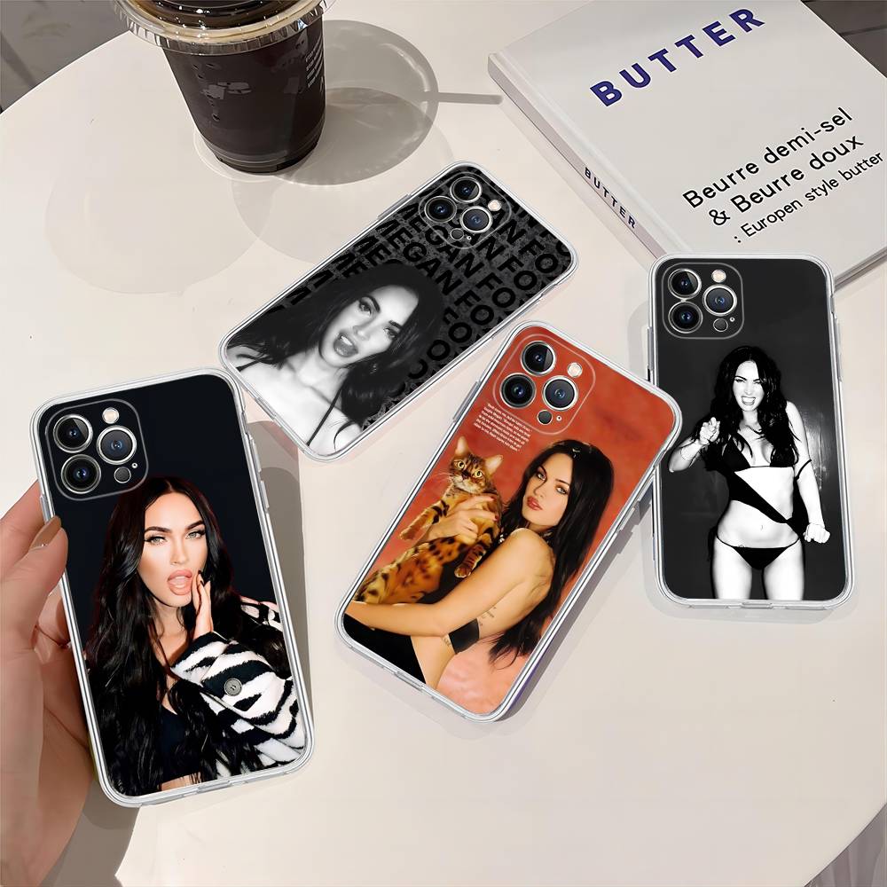 Schauspielerin M-Megan Fox Model Transparente Handyhülle Für IPhone 16 15 14 13 12 11 Pro Max Plus Weiche Hülle