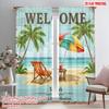 2pcs 2D Flat Printing Drapes Welcome Tropical Beach Paradise Scene Fabric Without Electricity Party Decorations for Photo Booths