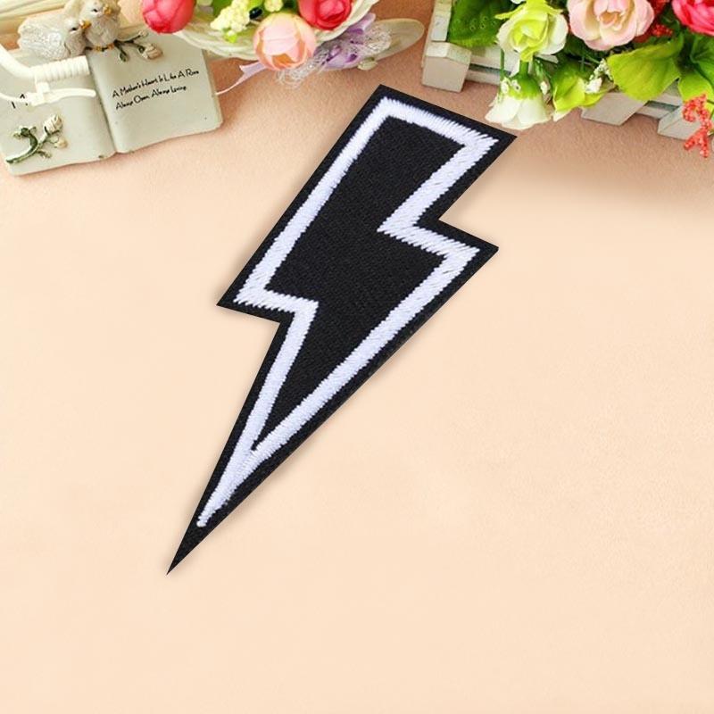 

2 Pcs Embroidered Patch Lightning Logo Iron on Patches for Clothing