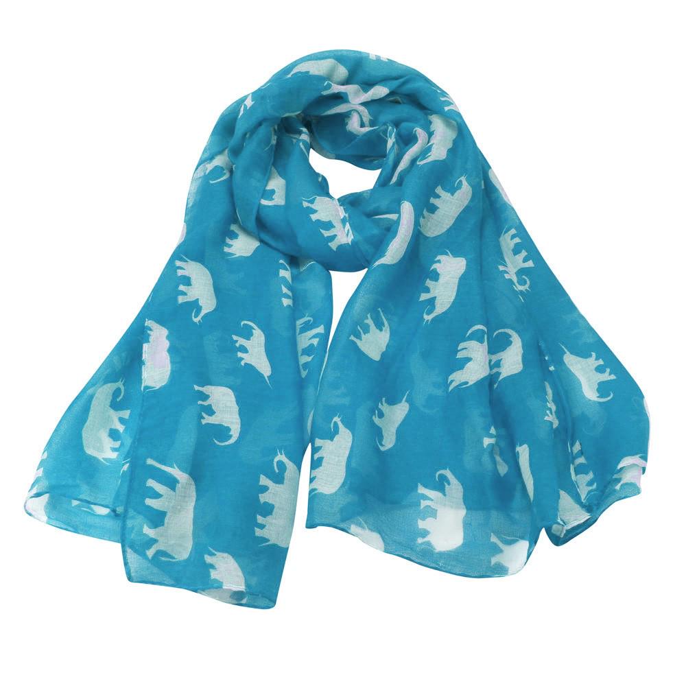 

Lady Womens Long Cute Elephant Print Scarf Wraps Shawl Soft Scarves SB