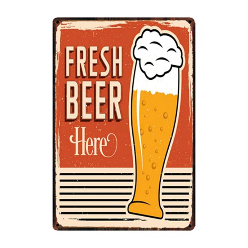 [ WellCraft ] Free Beer Tomorrow Ice Cold Beer Served Here Metal Sign Posters Art Vintage Mural Painting Custom Decor WW4